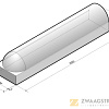 Stootband 21x18x95 1-zijdig rond grijs komo