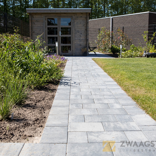 Straksteen (facet) 20x30x5 Grijs/Zwart